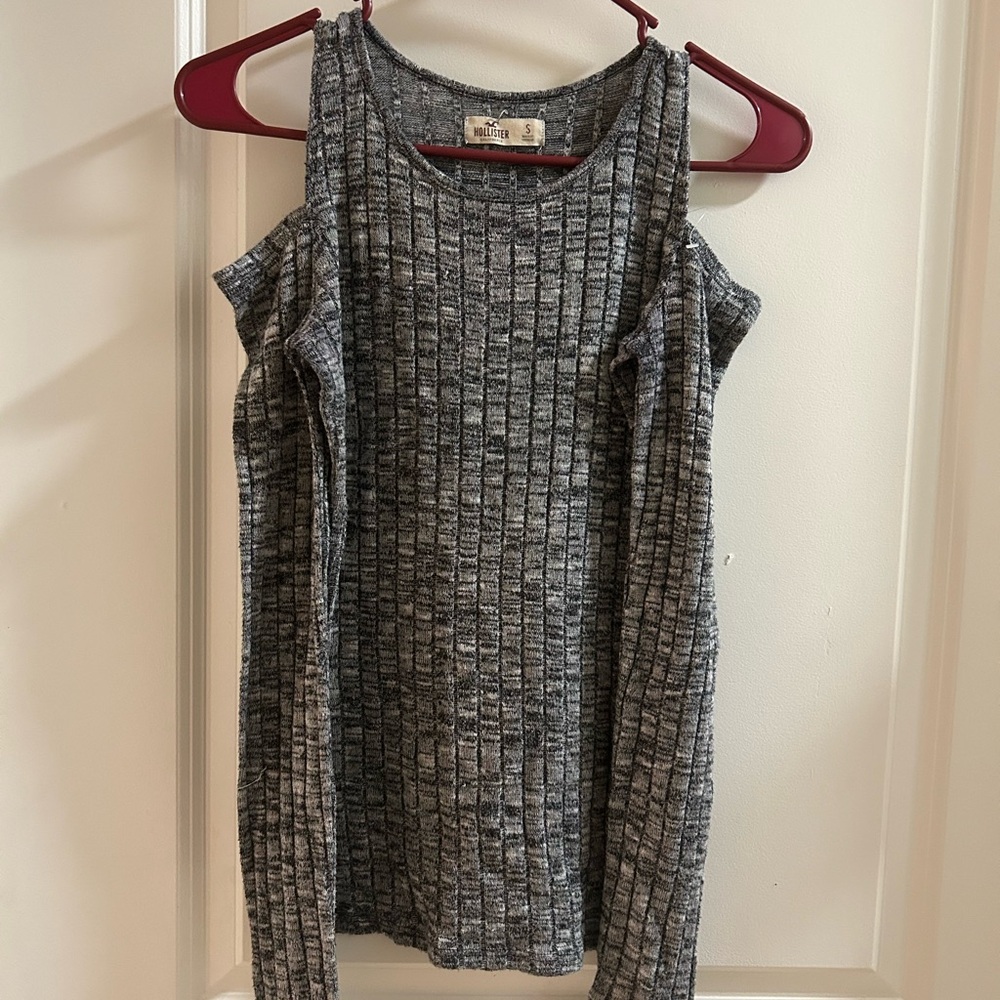Hollister Grey Cold Shoulder Sweater